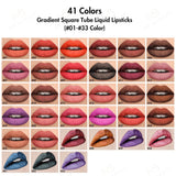 41 Colors Gradient Square Tube Liquid Lipsticks (#34-#41 Color)