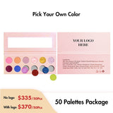 12 Colors DIY Long Pink Eyeshadow Palette【50pcs】