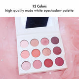12 High Quality Nude White Eyeshadow Palette（50pcs free shipping）