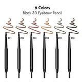 6 colors black 3D eyebrow pencil