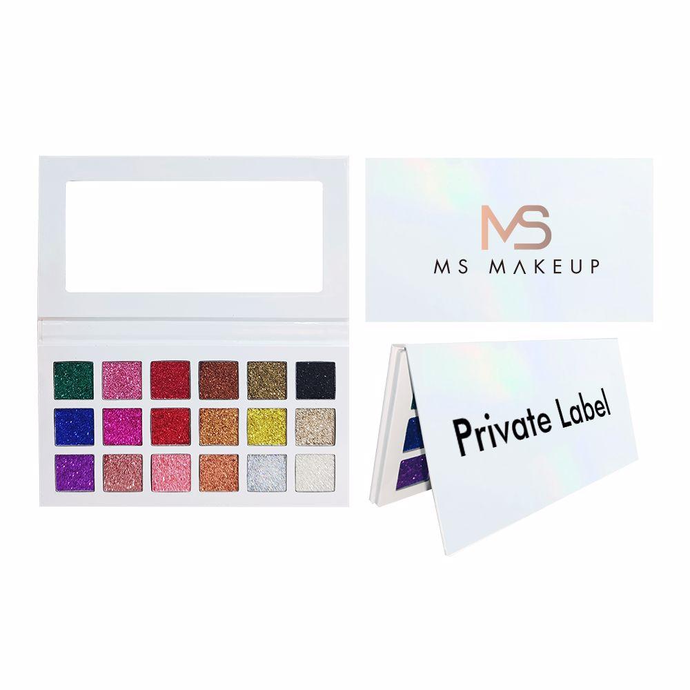 18 Colors Gliter White Eyeshadow Palette - MSmakeupoem.com