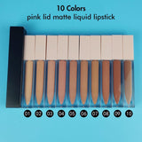 10 Colors Pink Lid Matte Liquid Lipstick - MSmakeupoem.com