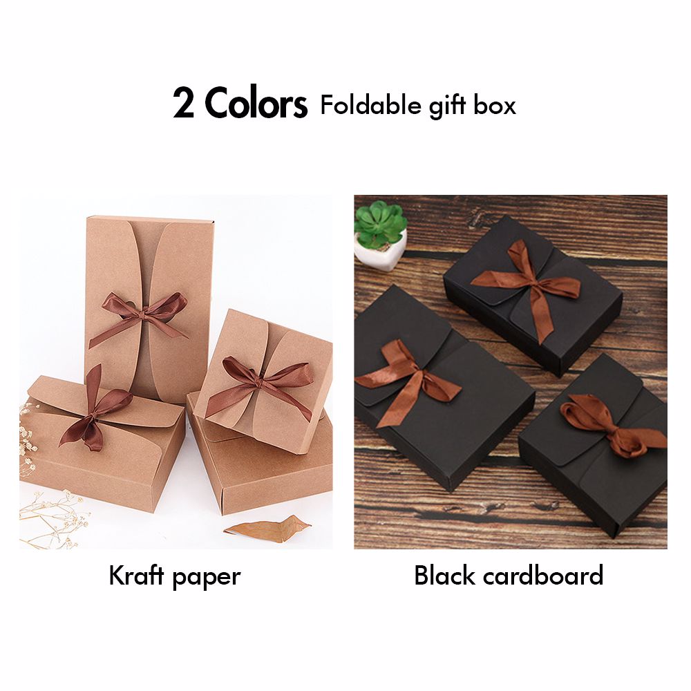 Foldable Large Gift Box Black Empty Paper Box Wholesale Gifts Packing Boxes