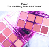8 Colors Star Embossing Nude Blush Palette