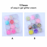 12 Boxes of Sequin Gel Glitter Cream