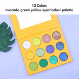 12 Colors Avocado Green Yellow Eyeshadow Palette