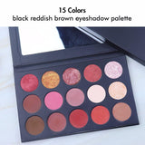 15 Colors Black Reddish Brown Eyeshadow Palette
