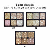 3 Kinds Black Box Diamond Highlight and Contour Palette - MSmakeupoem.com