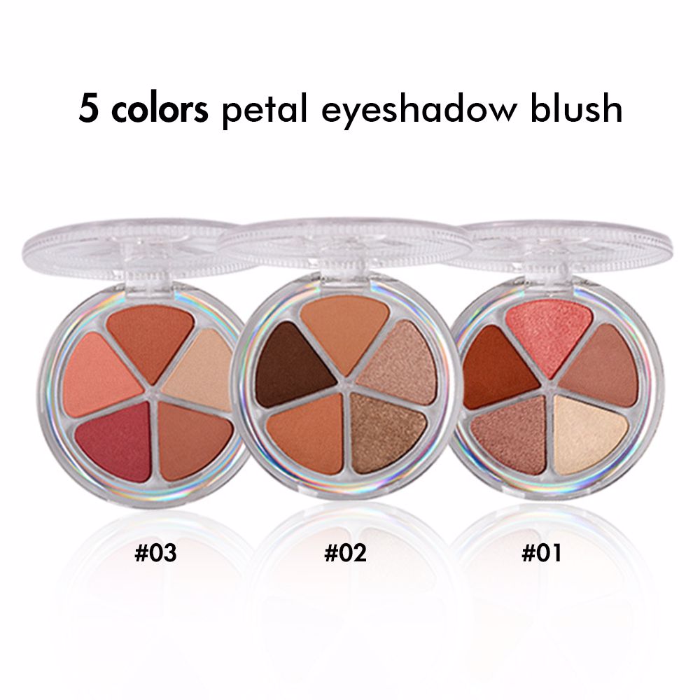 5 Colors Petal Blush Eyeshadow and Highlight All-in-one Palette