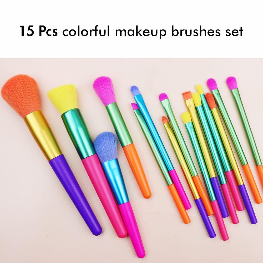 Latest Fashion Colorful Cosmetic Tools Makeup Brush 15pcs / Makeup brush Set Wholesale