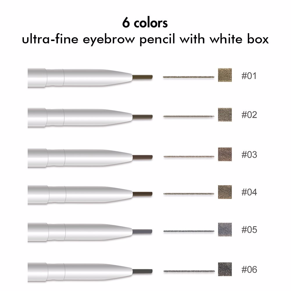 6 Colors Ultra-fine Eyebrow Pencil with White Box