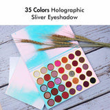 35 Colors Holographic Sliver Matte Eyeshadow Palette Shimmer - MSmakeupoem.com