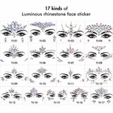 17 Kinds of Luminous Rhinestone Face Sticker