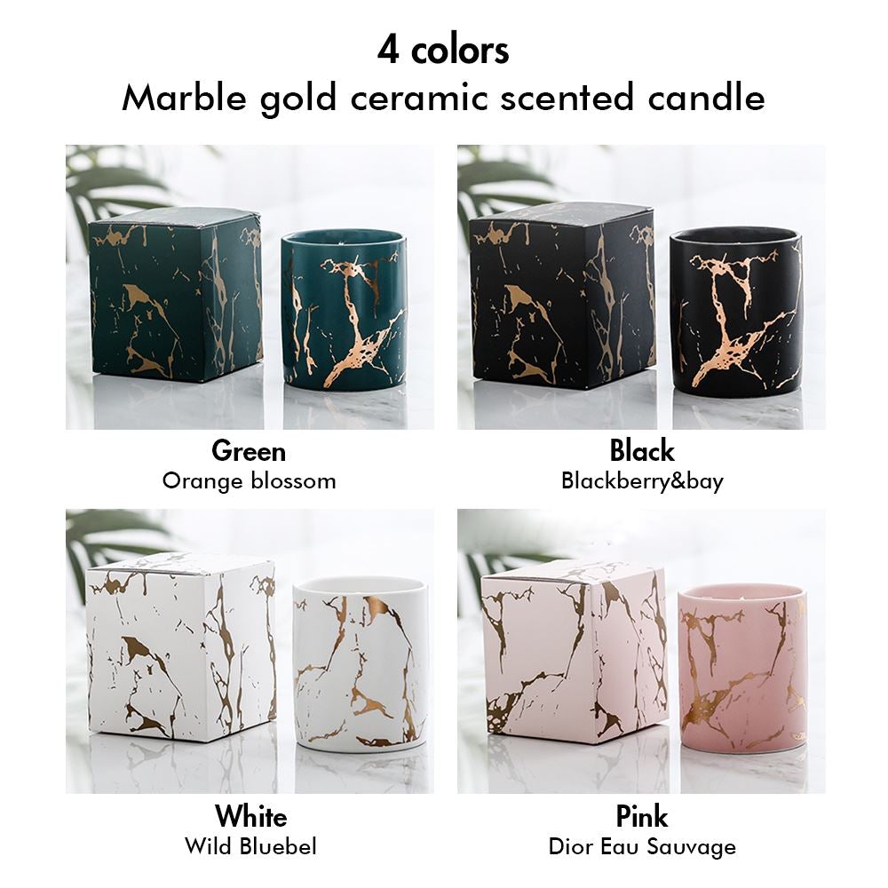 4 colors Marble gold ceramic scented candle