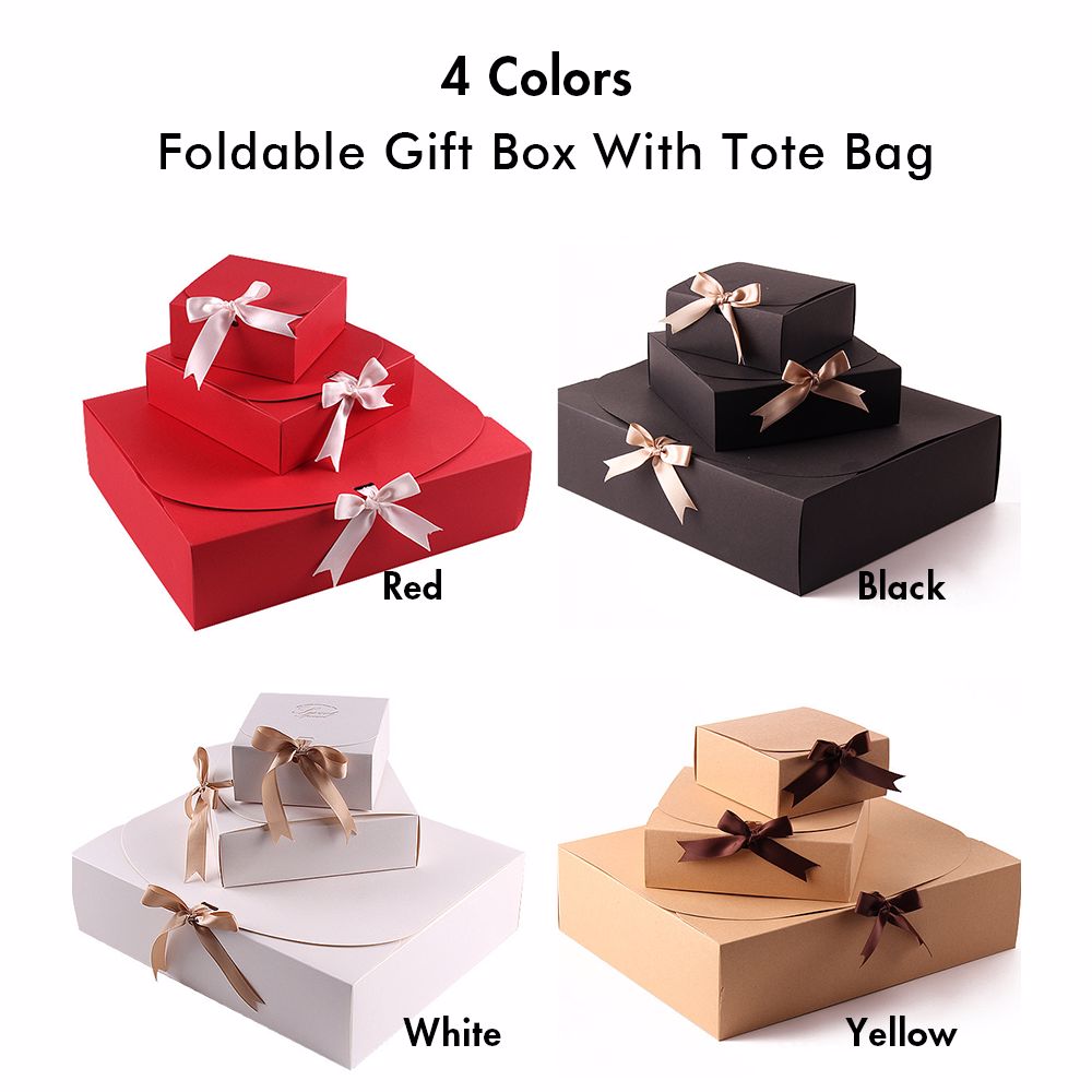 4 Colors Foldable Gift Box With Tote Bag（small）