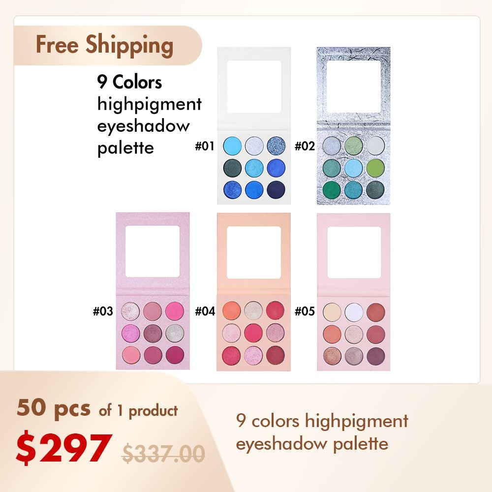 9 Color Highpigment Eyeshadow Palette（50pcs free shipping）