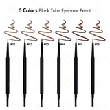 6 Colors  Black Tube Eyebrow Pencil