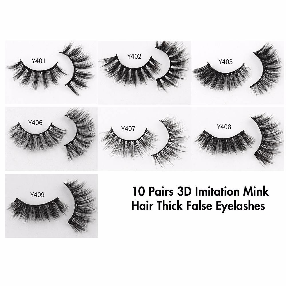 10 Pairs 3D Imitation Mink Hair Curl Thick False Eyelashes Wholesale - MSmakeupoem.com