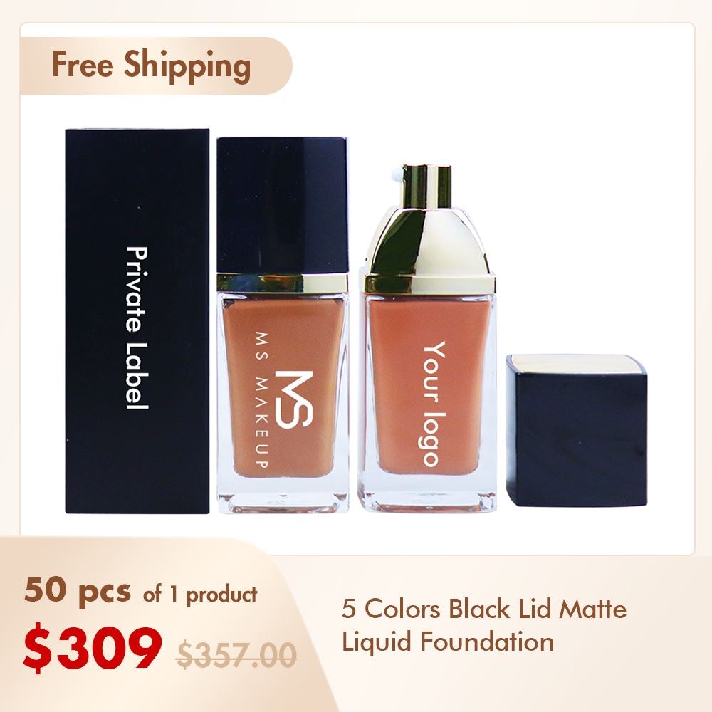 5 Colors Matte Liquid Foundation / Full Coverage Foundation Private Label（50pcs free shipping）