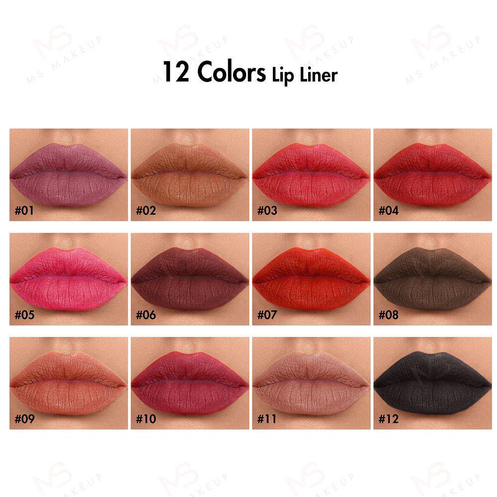 12 color lip liner - MSmakeupoem.com