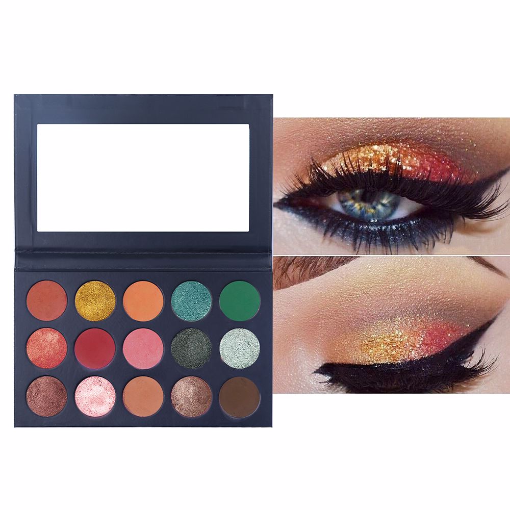 15 Colors Best Selling Black Eyeshadow Palette（50pcs free shipping）