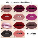 Customize Lipstick Liquid Vegan / 11 Color Black Lid Non-stick Liquid Lipstick