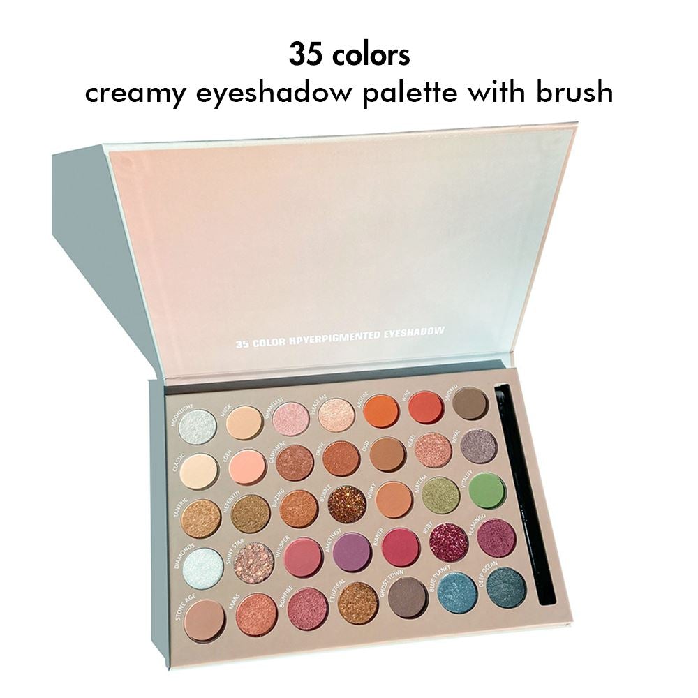 35 color creamy eyeshadow palette with brush