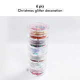 6pcs Christmas glitter decoration