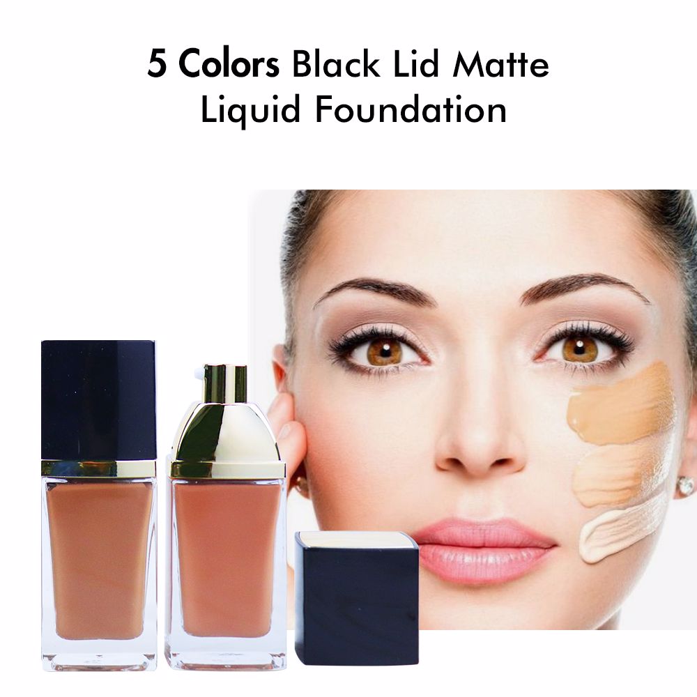 5 Colors Matte Liquid Foundation / Full Coverage Foundation Private Label（50pcs free shipping）