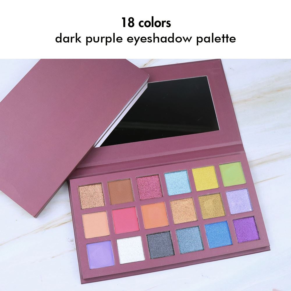 18 colors dark purple eyeshadow palette