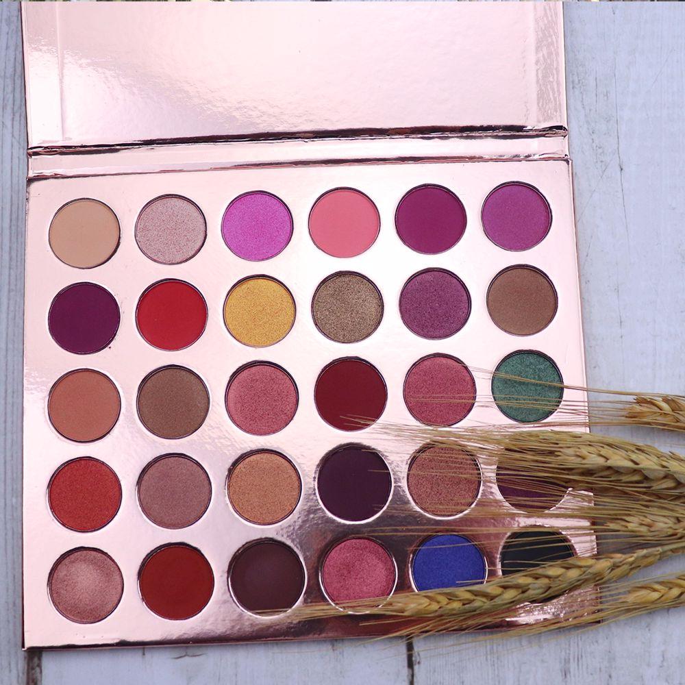 New Arrival 30 Color Bright Rose Eyeshadow Palette / Shimmer Vegan Eyeshadow Custom Logo（50pcs free shipping）