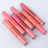 6 Colors Double-headed Non-stick Cup Liquid Lipstick & Matte Velvet Lip Glaze