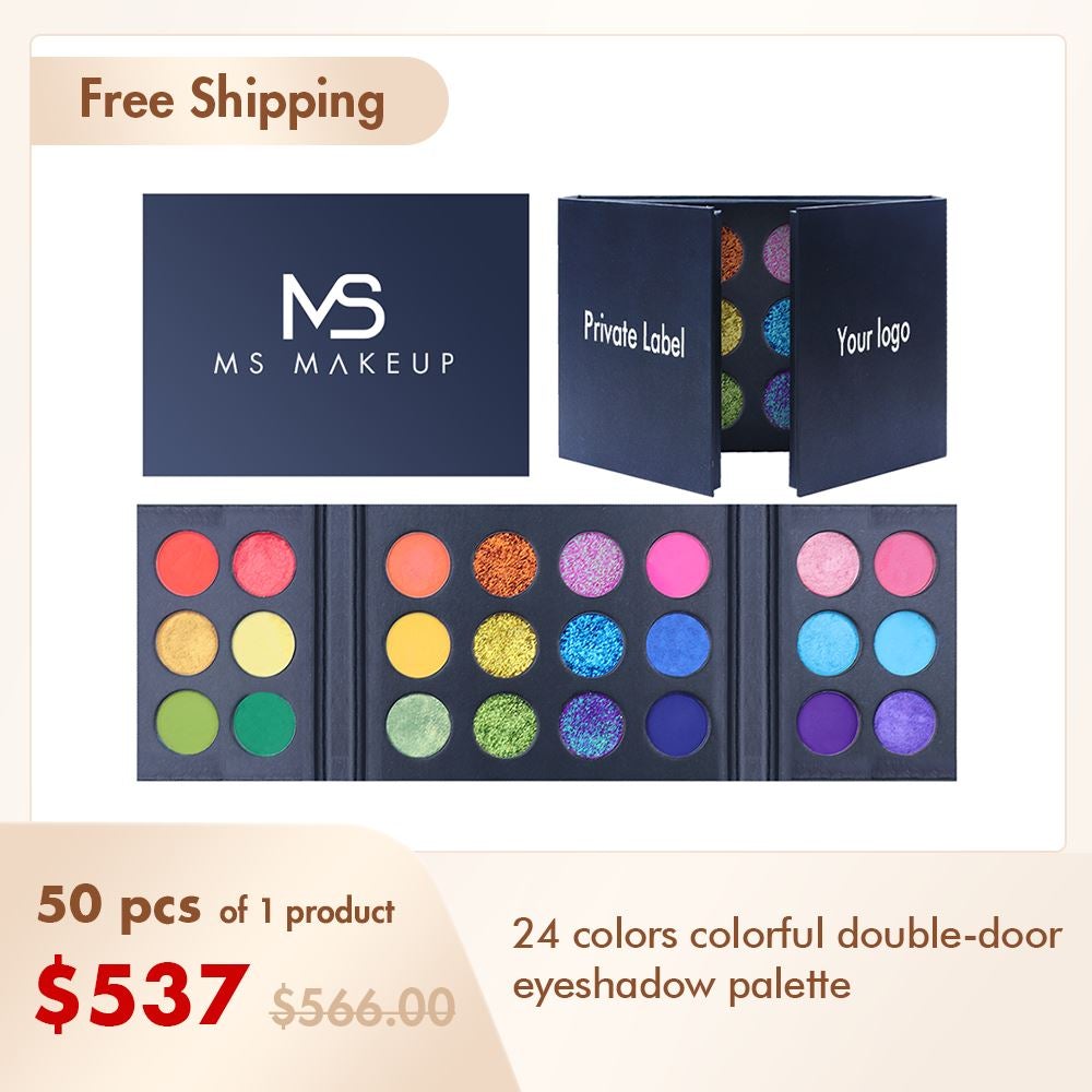24 Colors Colorful Double-door Eyeshadow Palette（50pcs free shipping）