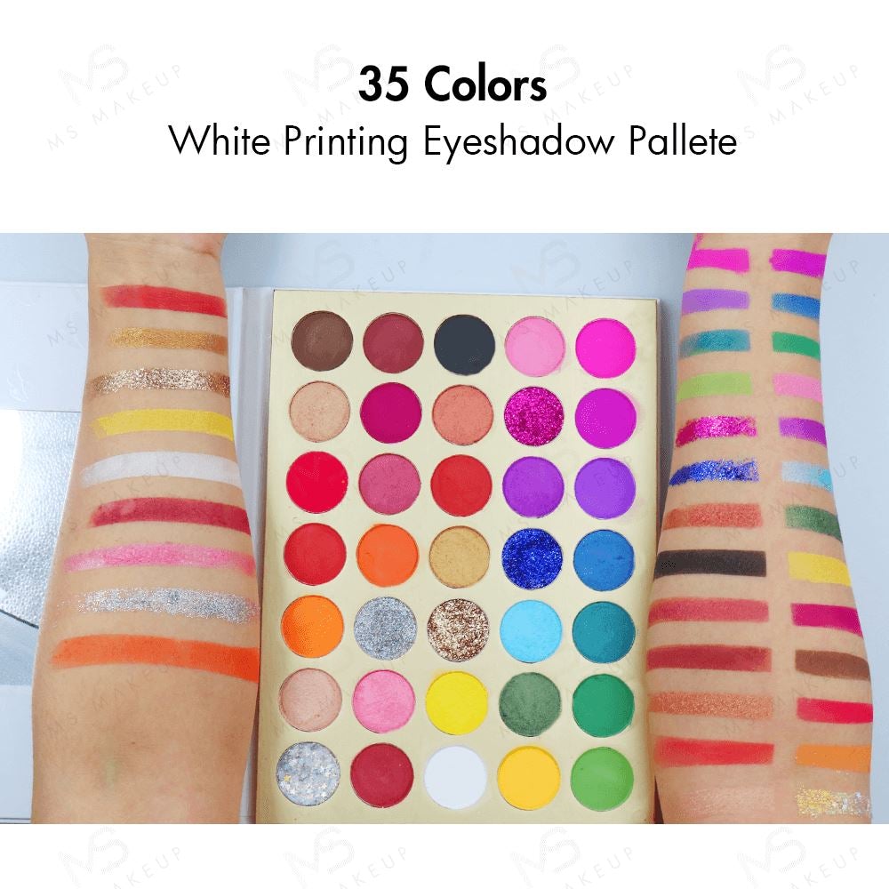 35 Colors White Printing eyeshadow pallete - MSmakeupoem.com