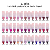 39 colors No-stick matte Pink leaf gradient tube liquid lipstick(#31-39)