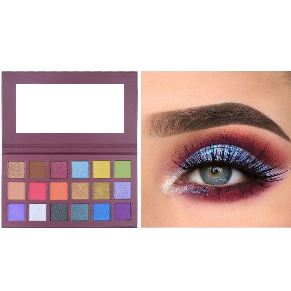 18 colors dark purple eyeshadow palette