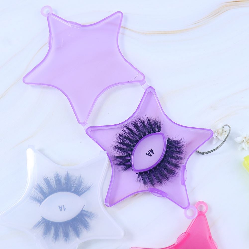 False Eyelashes 1 Pair With Purple Star (Mink hair)