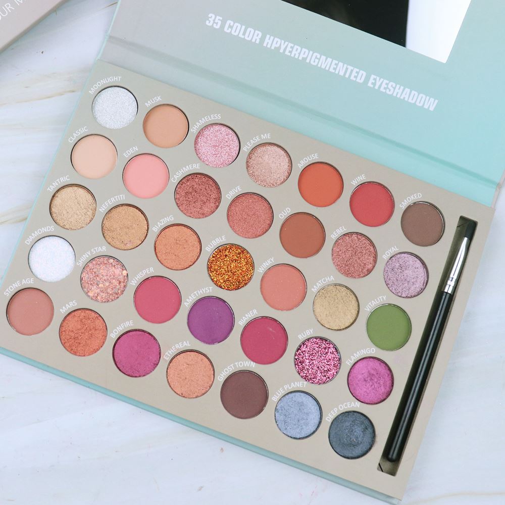 35 color creamy eyeshadow palette with brush