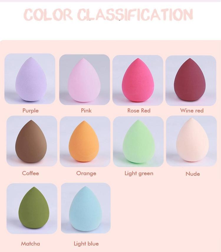 10 Colors Drop-Shaped Makeup Blender Sponge (with box) - MSmakeupoem.com