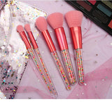 5 pcs candy color makeup brushes (with bag)