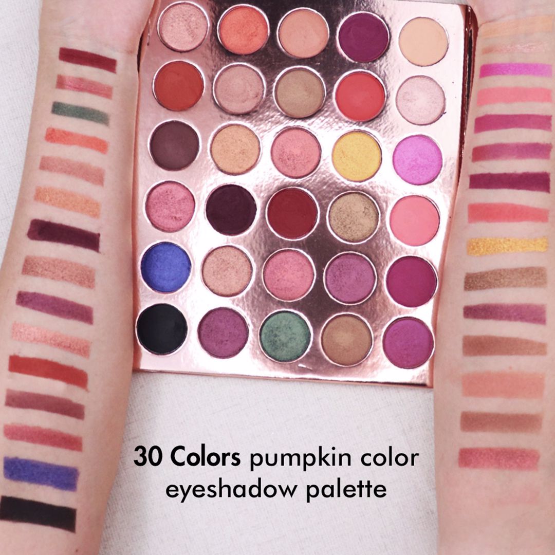 New Arrival 30 Color Bright Rose Eyeshadow Palette / Shimmer Vegan Eyeshadow Custom Logo（50pcs free shipping）