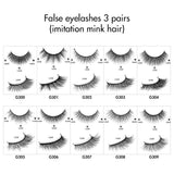 False eyelashes 3 pairs (imitation mink hair)